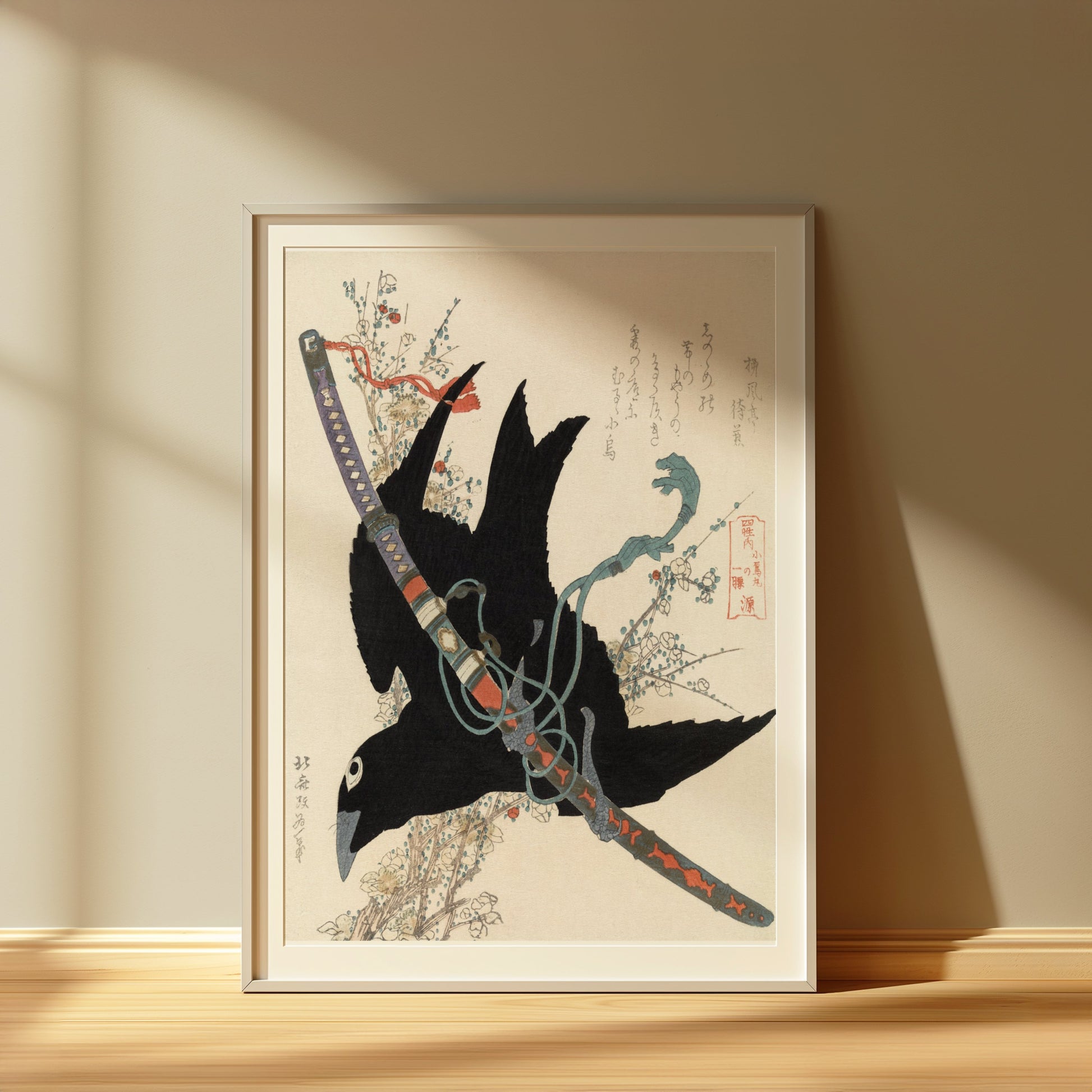 Premium Poster of Traditional Japanese Art Crow and Sword Posters