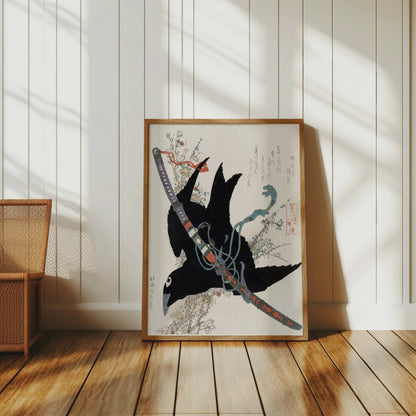 Premium Poster of Traditional Japanese Art Crow and Sword Posters
