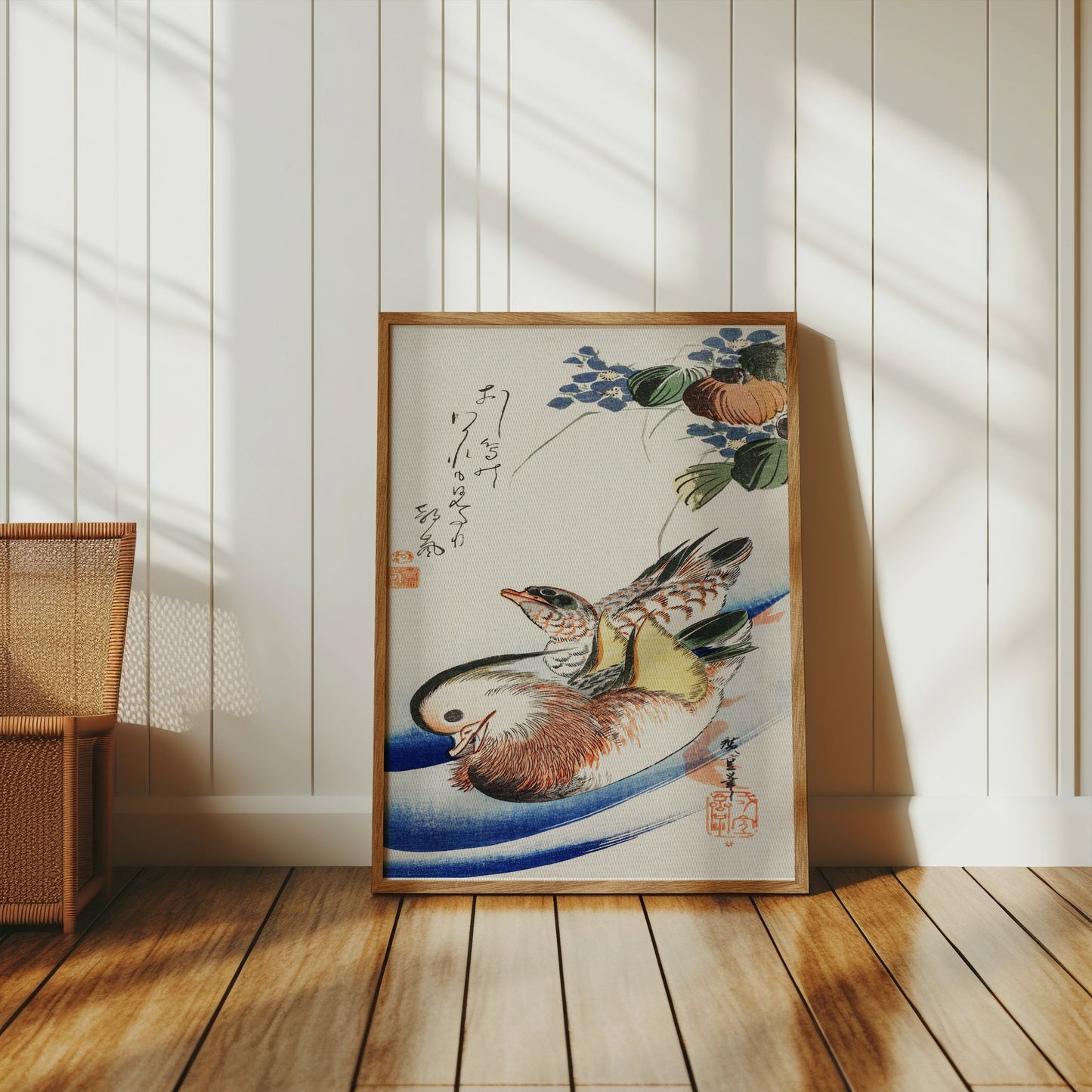 Premium Poster of Traditional Japanese Art Duck and Fish Print Posters