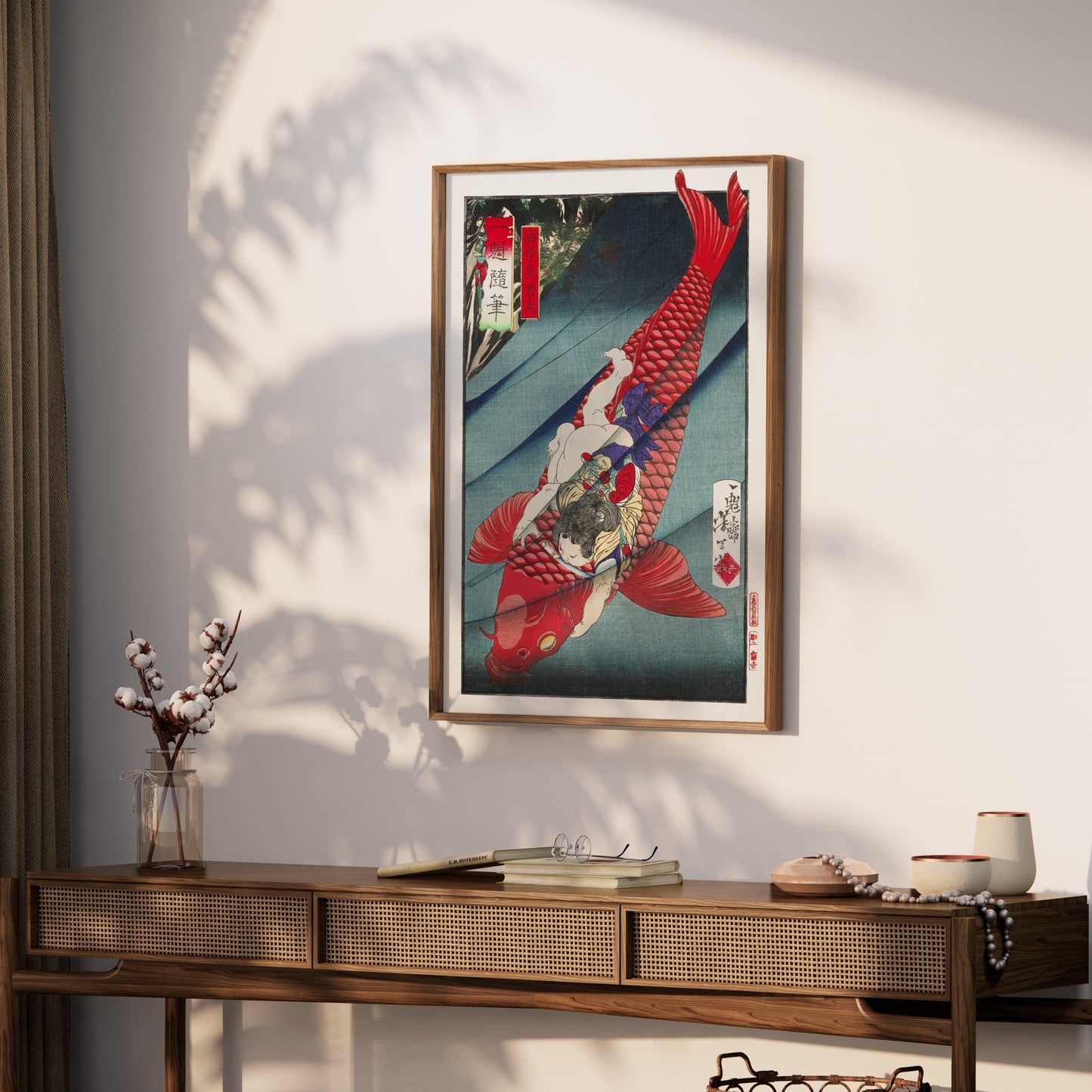 Premium Poster of Traditional Japanese Art Fish and Child Design Wall Posters