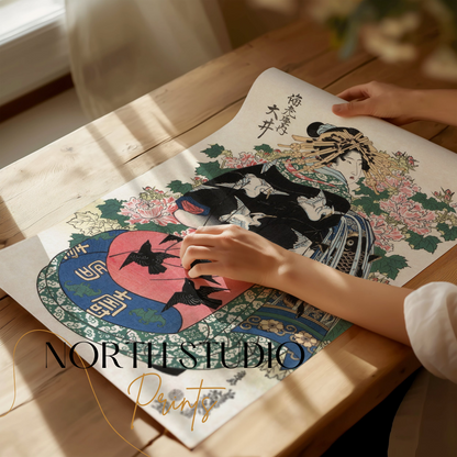 Premium Poster of Traditional Japanese Art Geisha Artwork Posters