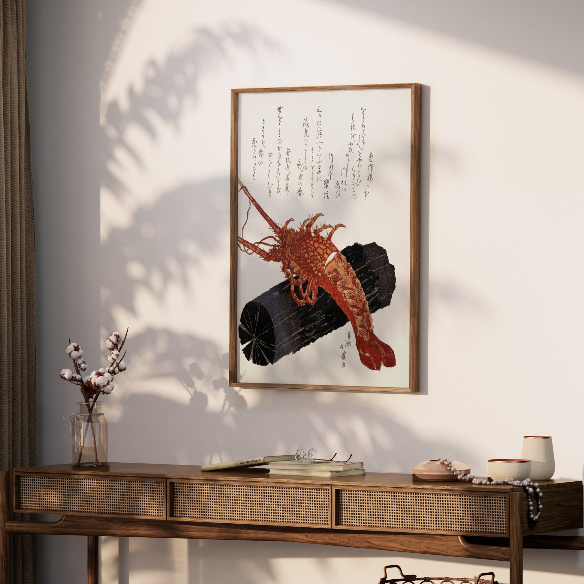Premium Poster of Traditional Japanese Art Lobster Woodblock Print Posters