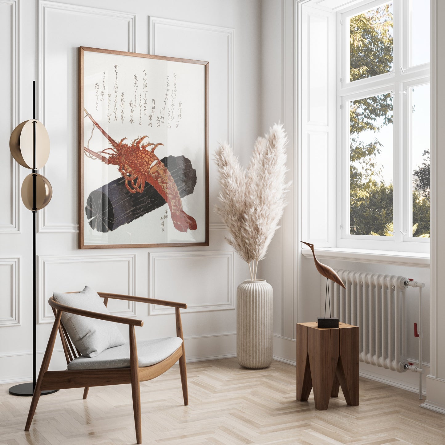 Premium Poster of Traditional Japanese Art Lobster Woodblock Print Posters