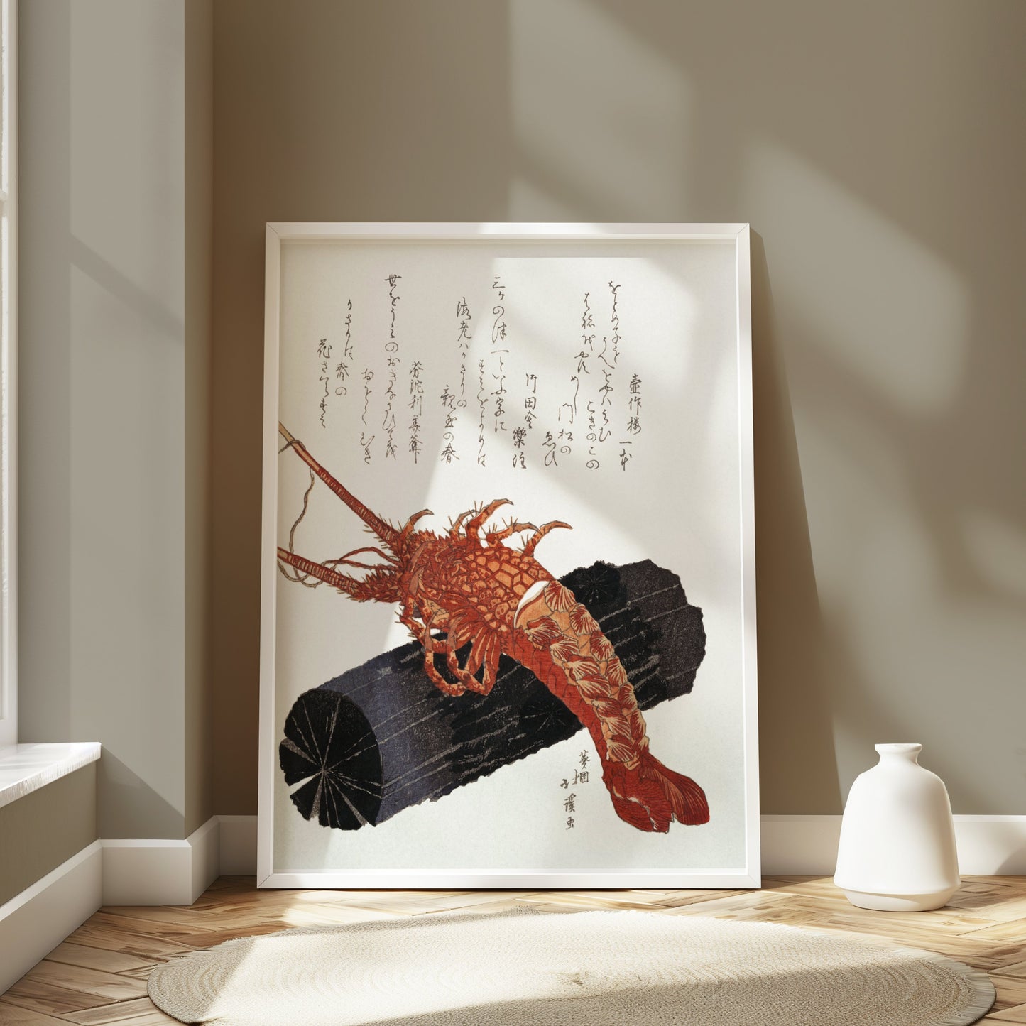 Premium Poster of Traditional Japanese Art Lobster Woodblock Print Posters