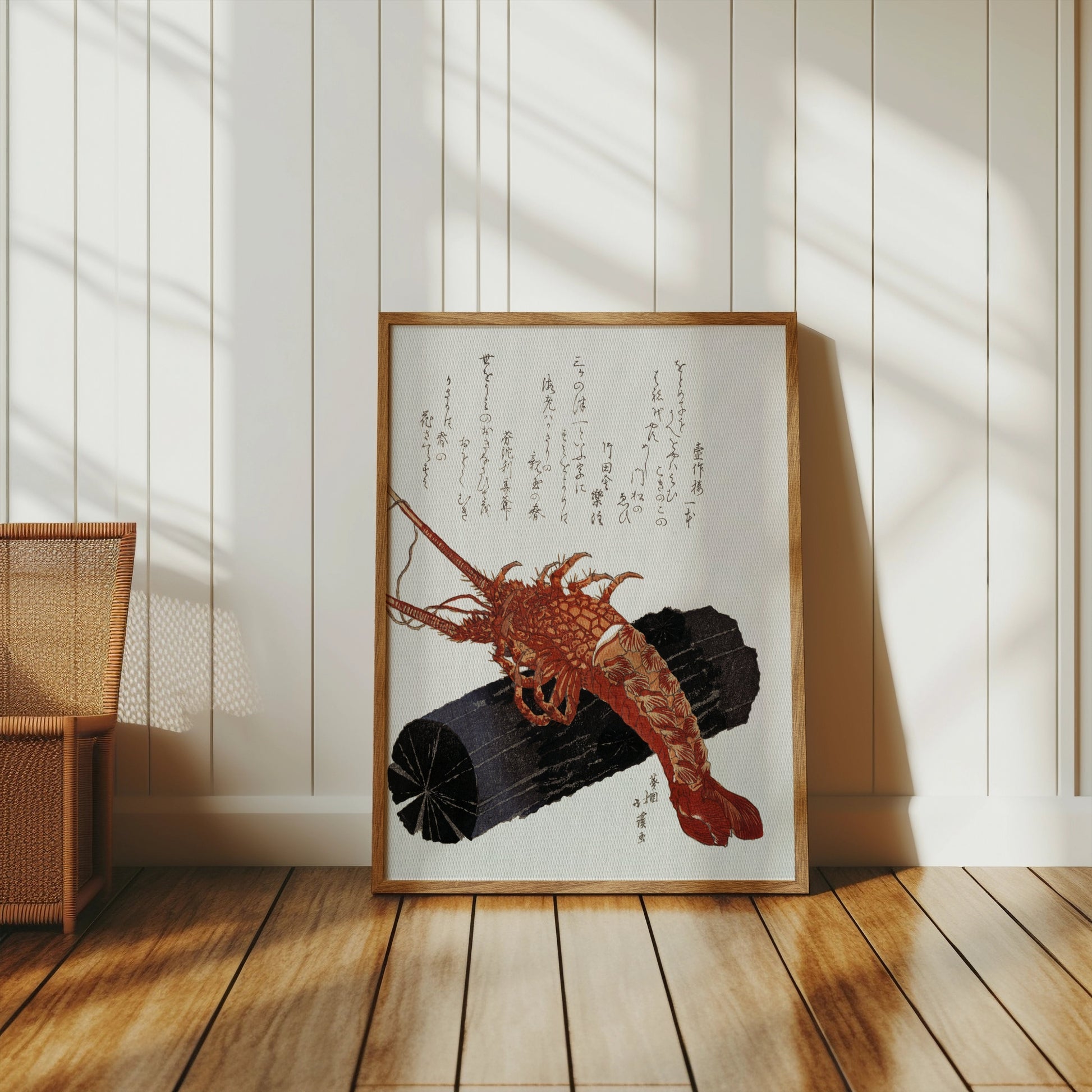 Premium Poster of Traditional Japanese Art Lobster Woodblock Print Posters
