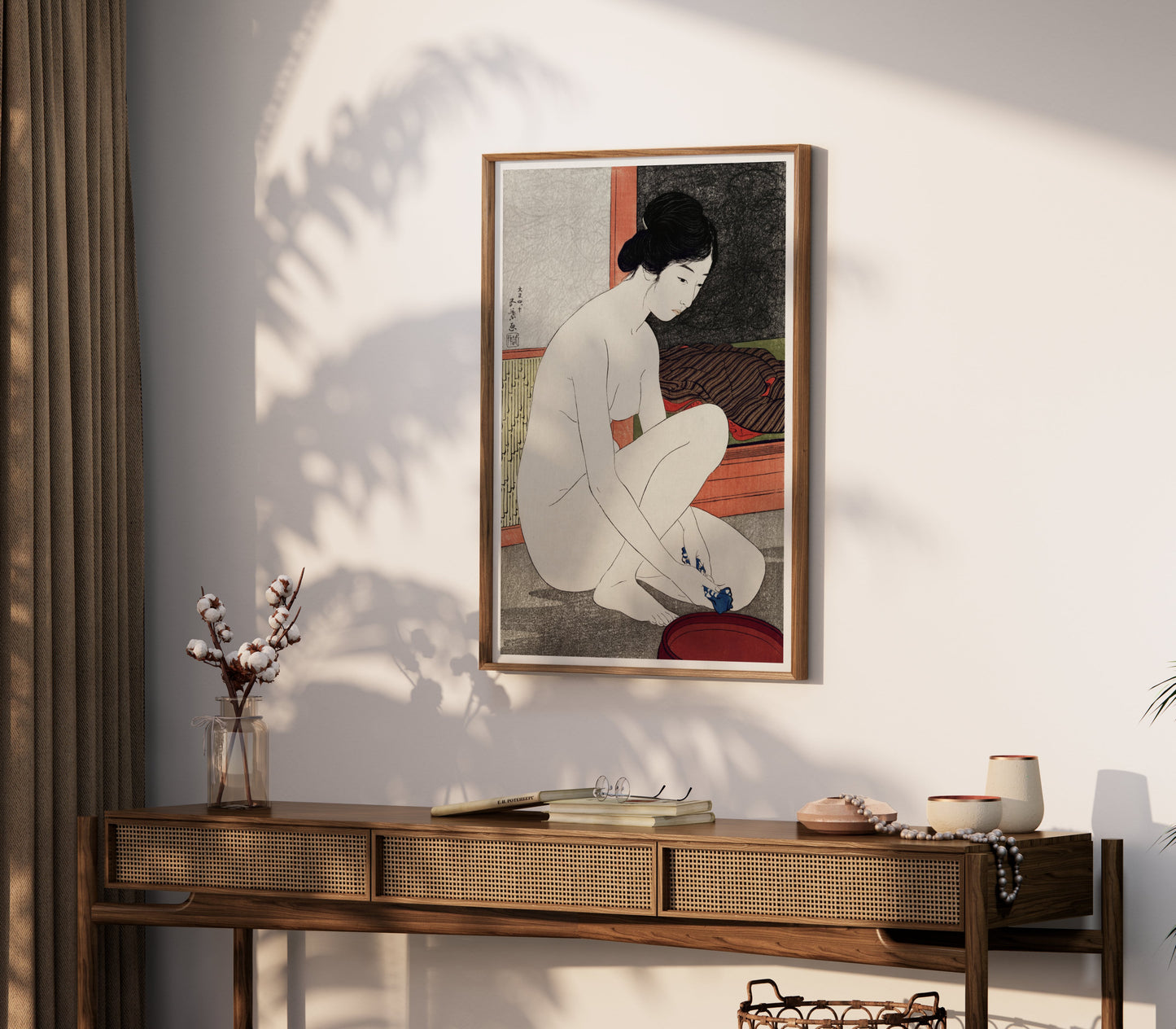 Premium Poster of Traditional Japanese Art Print Woman Bathing Posters