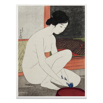 Premium Poster of Traditional Japanese Art Print Woman Bathing Posters