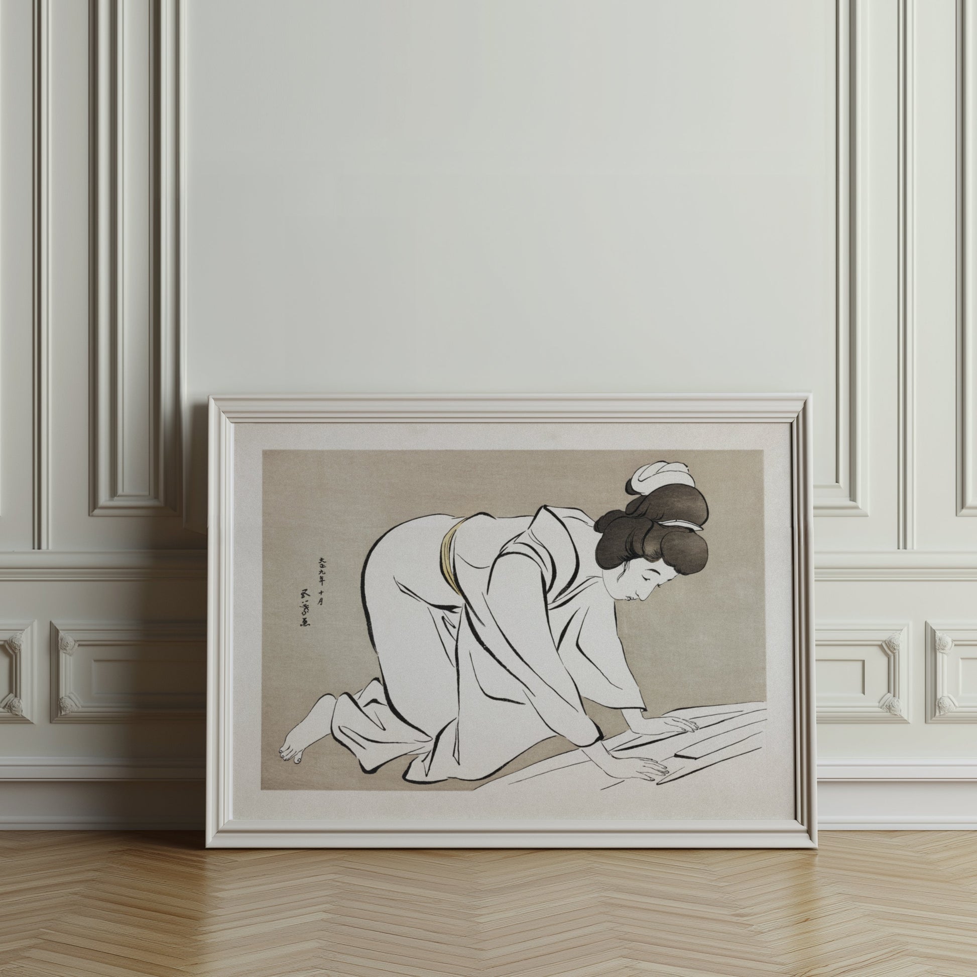 Premium Poster of Traditional Japanese Art Style Woman Illustration Posters
