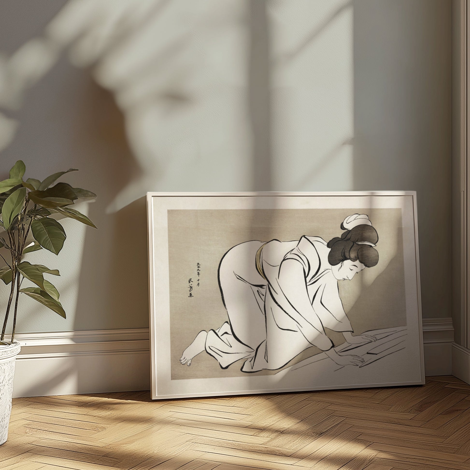 Premium Poster of Traditional Japanese Art Style Woman Illustration Posters
