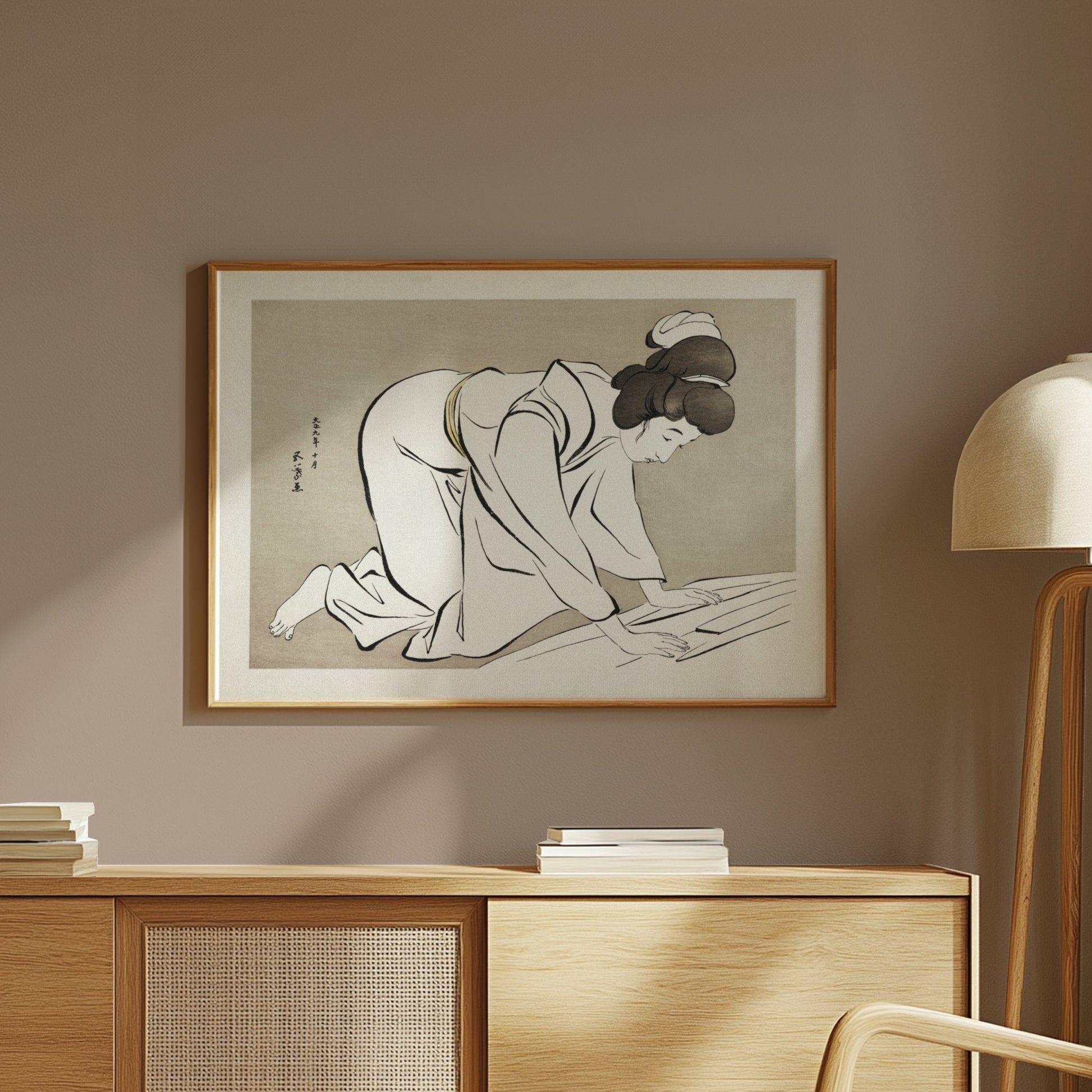 Premium Poster of Traditional Japanese Art Style Woman Illustration Posters