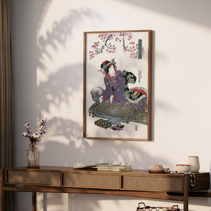 Premium Poster of Traditional Japanese Art Woman with Koto Instrument Posters