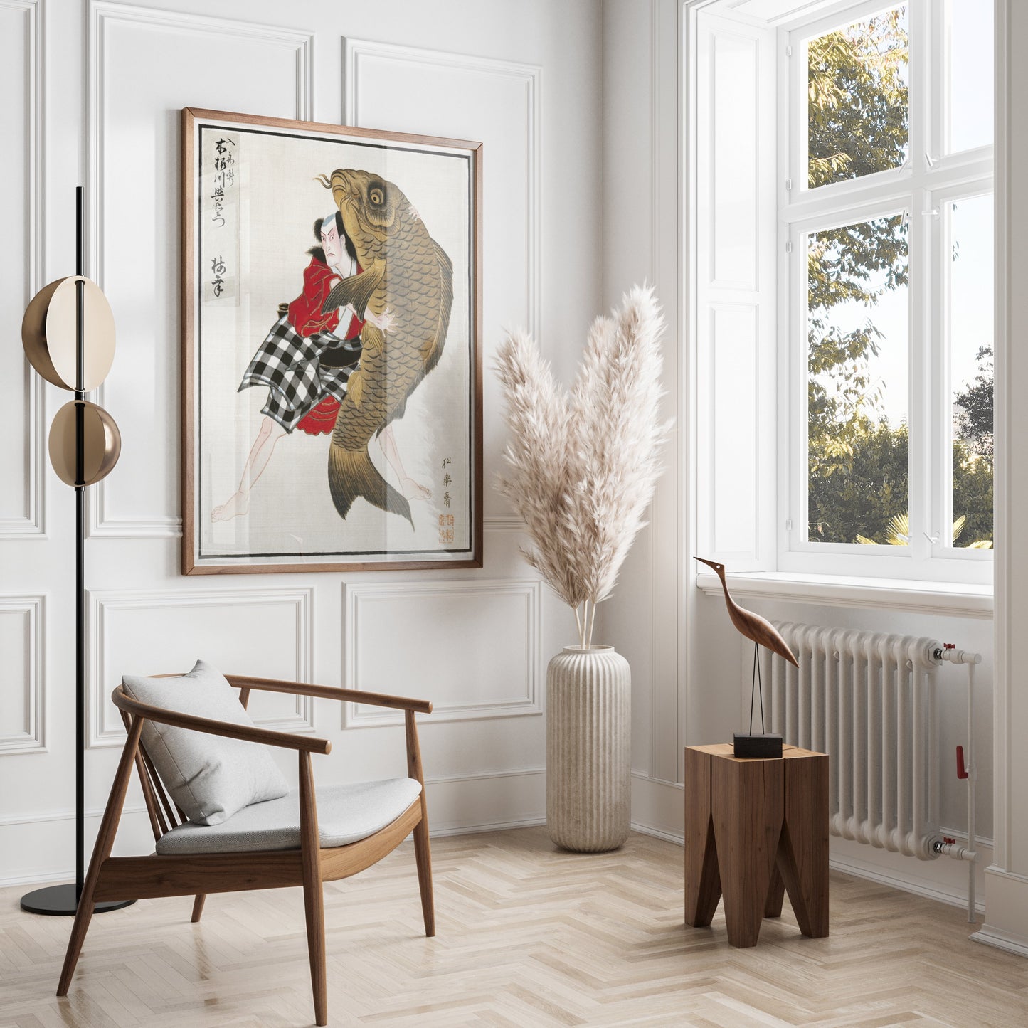 Premium Poster of Traditional Japanese Art with Giant Fish Posters