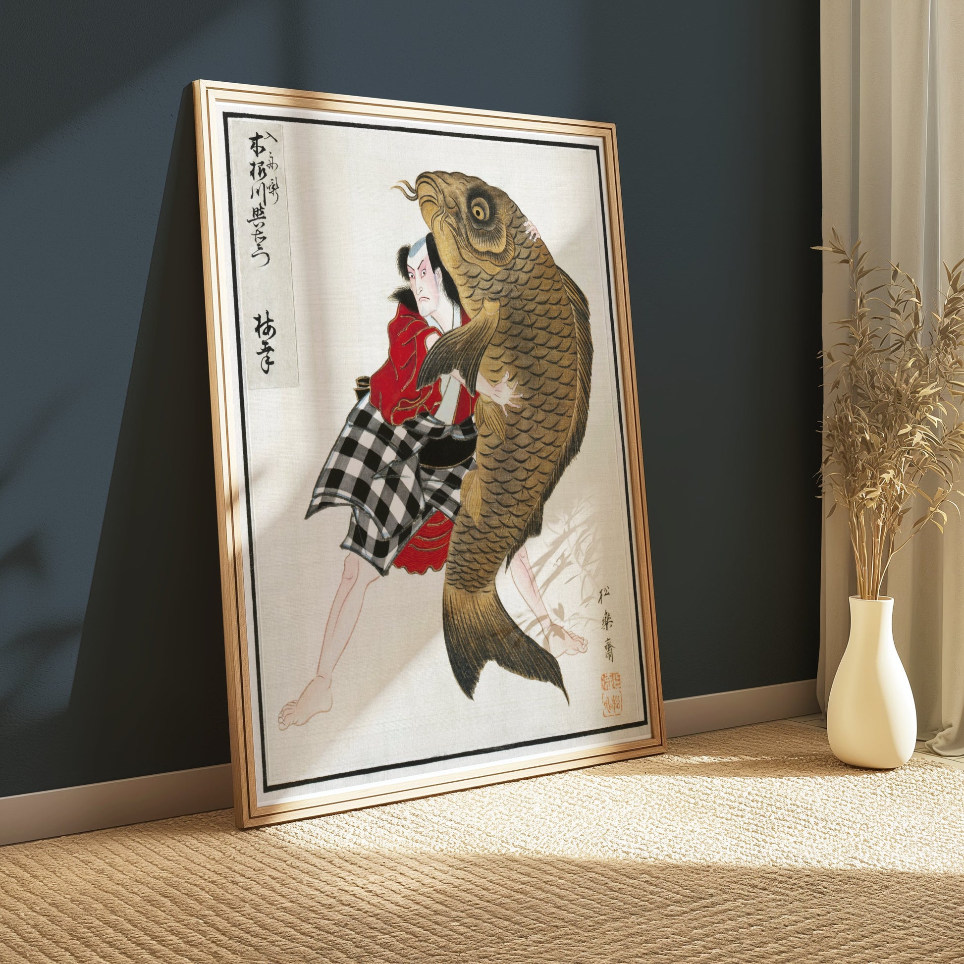 Premium Poster of Traditional Japanese Art with Giant Fish Posters