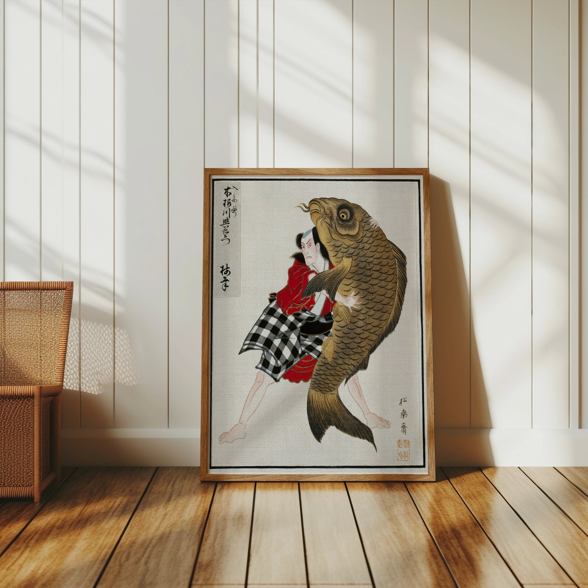 Premium Poster of Traditional Japanese Art with Giant Fish Posters