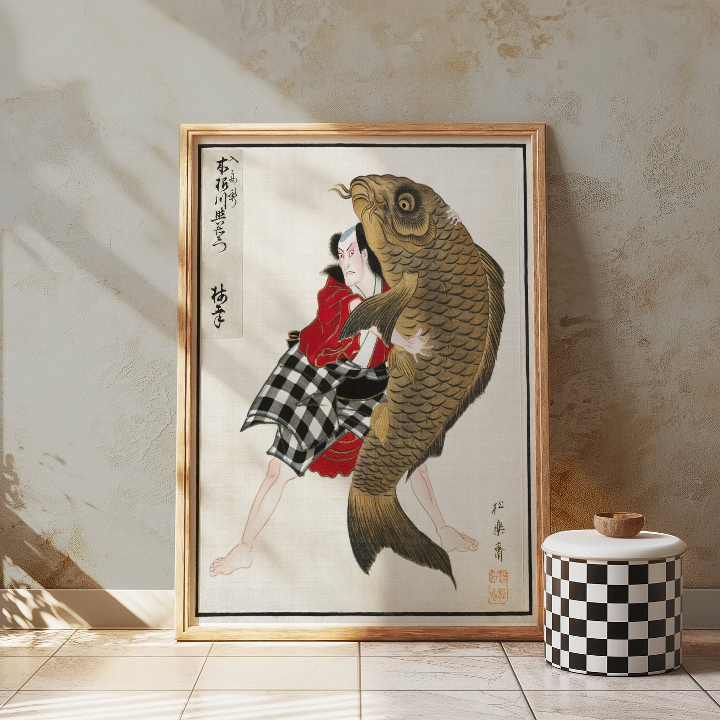 Premium Poster of Traditional Japanese Art with Giant Fish Posters