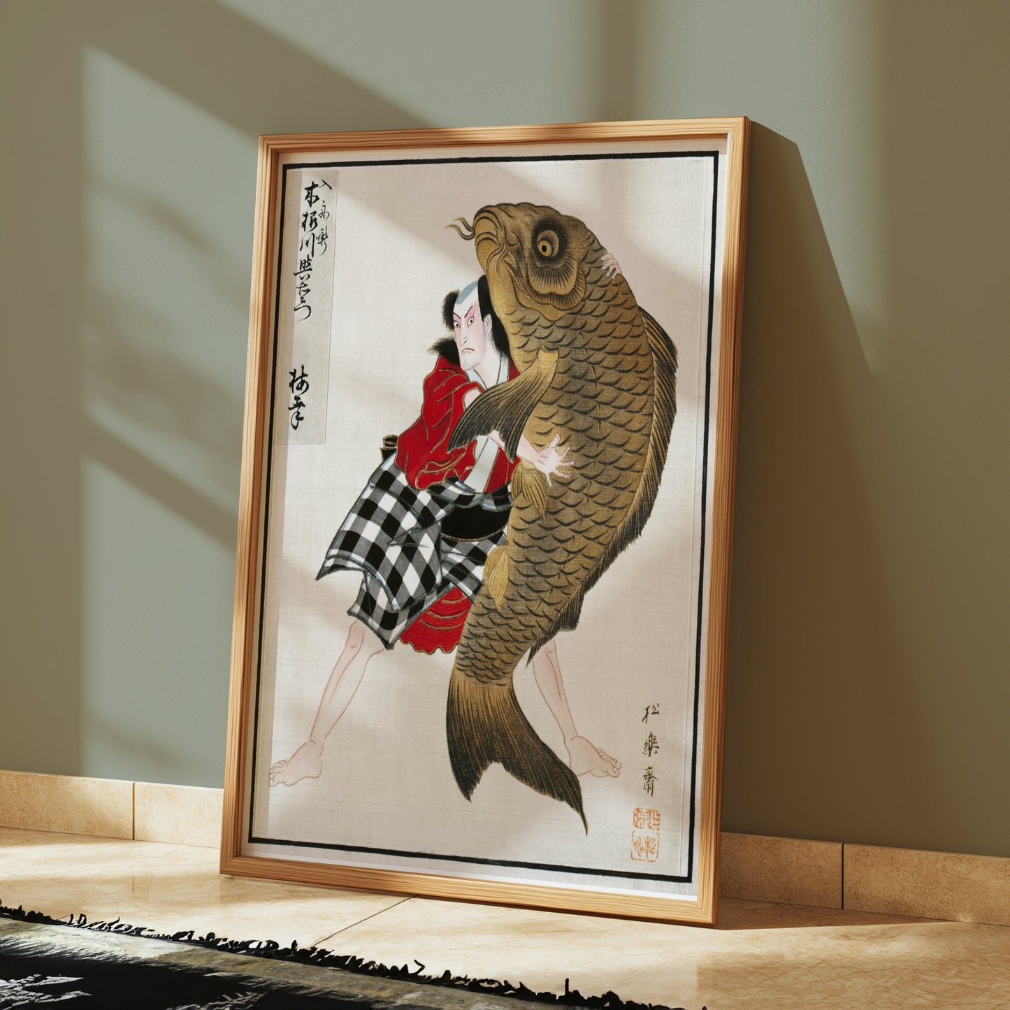 Premium Poster of Traditional Japanese Art with Giant Fish Posters