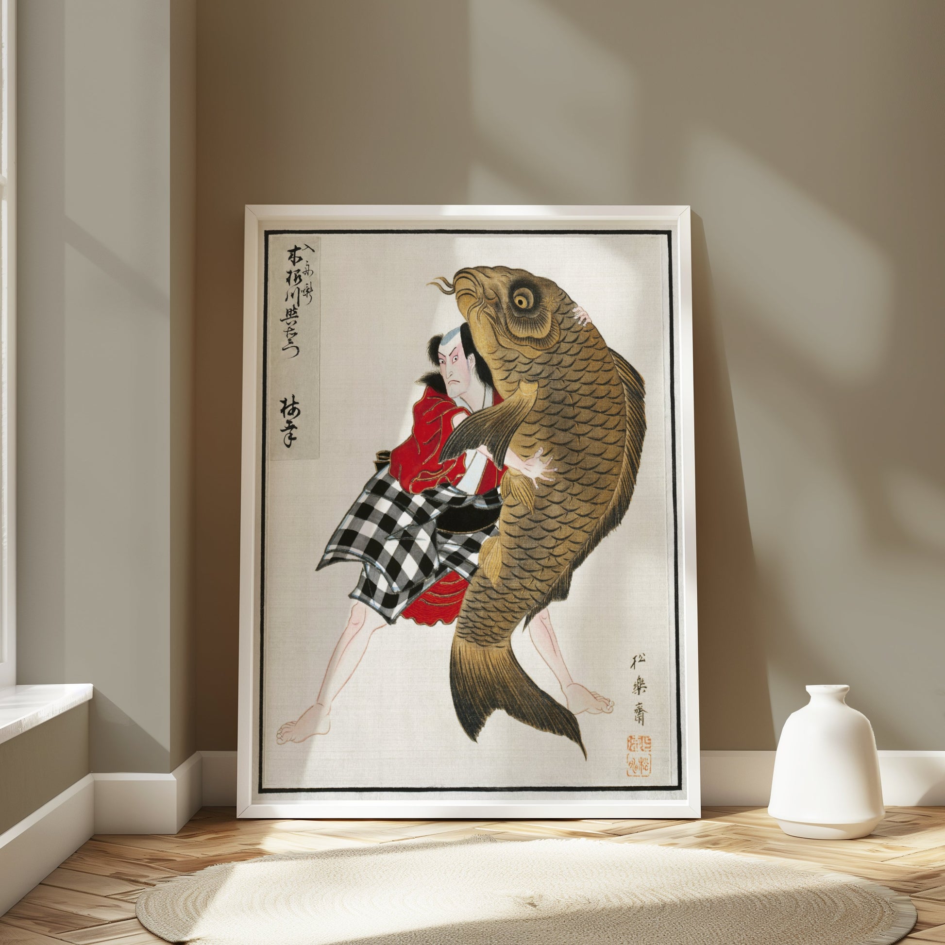 Premium Poster of Traditional Japanese Art with Giant Fish Posters