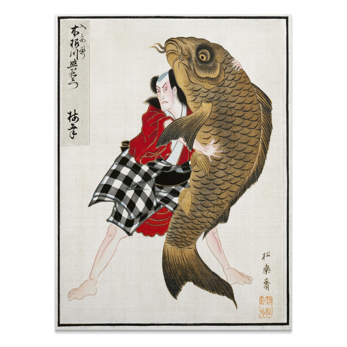 Premium Poster of Traditional Japanese Art with Giant Fish Posters