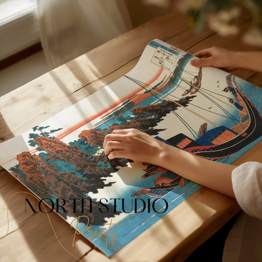 Premium Poster of Traditional Japanese Artwork Nautical Scene Posters