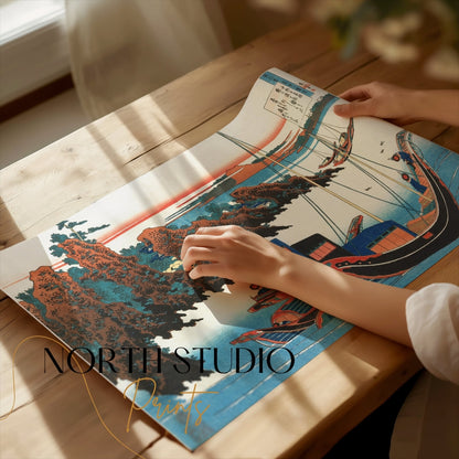 Premium Poster of Traditional Japanese Artwork Nautical Scene Posters