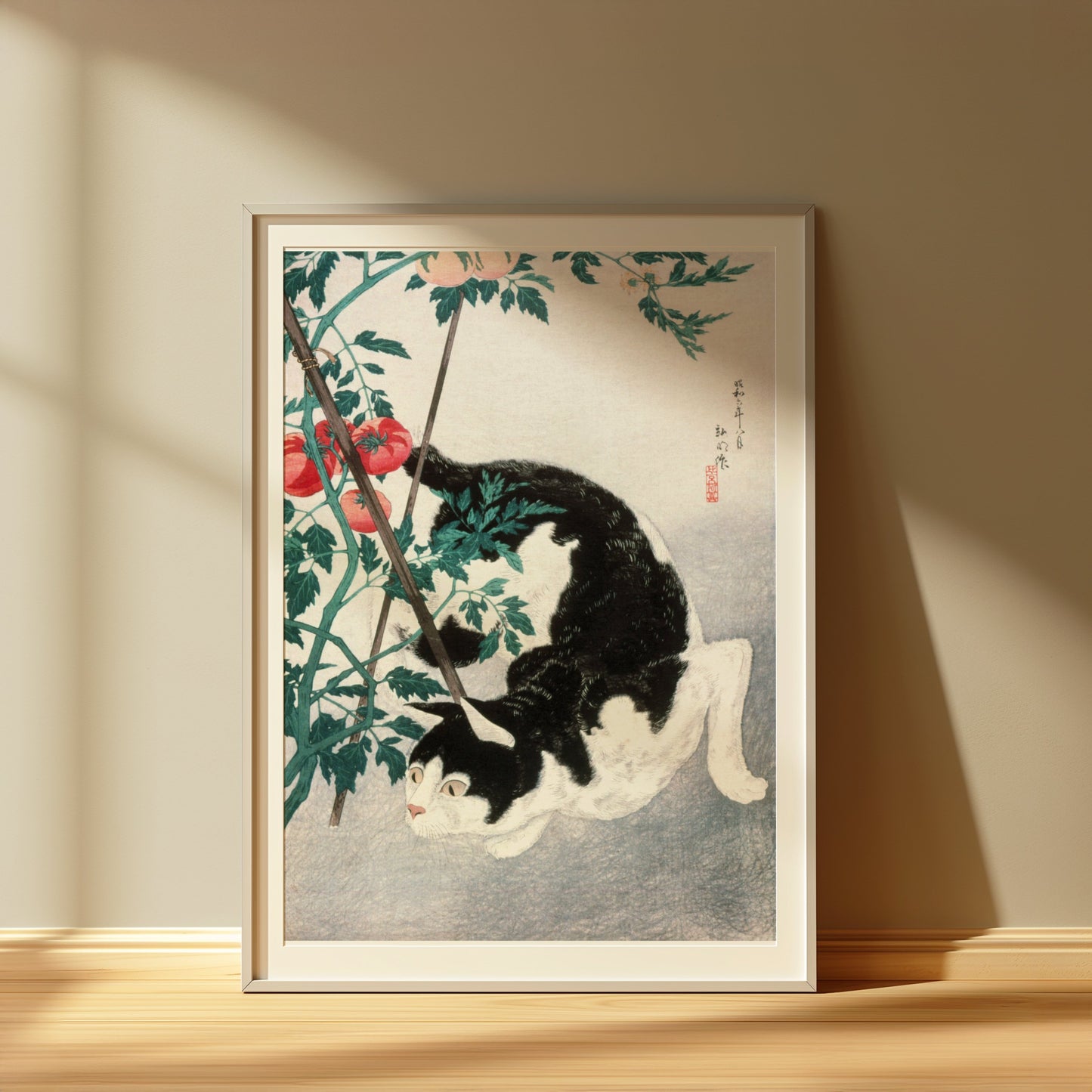 Premium Poster of Traditional Japanese Black and White Cat Art Posters