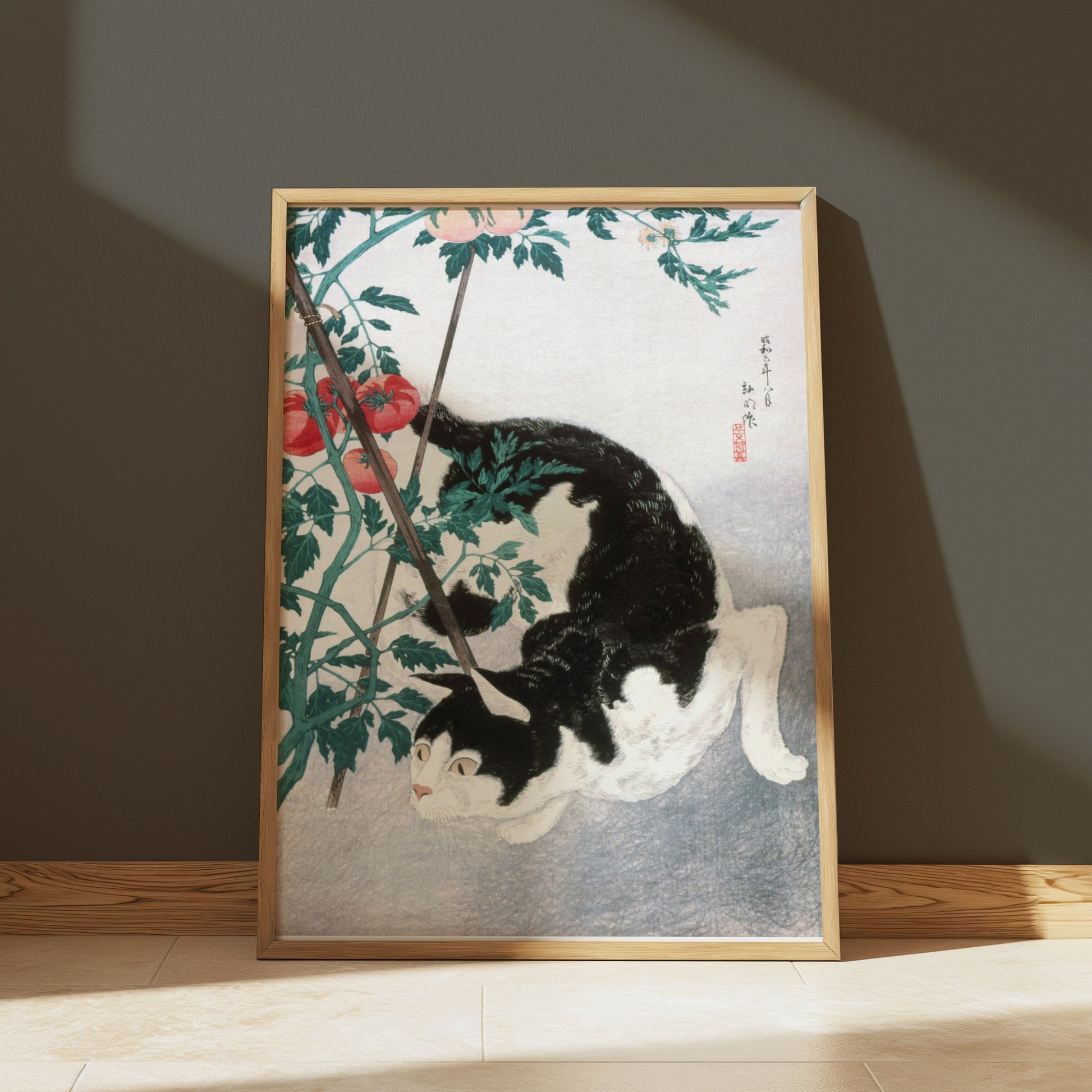 Premium Poster of Traditional Japanese Black and White Cat Art Posters