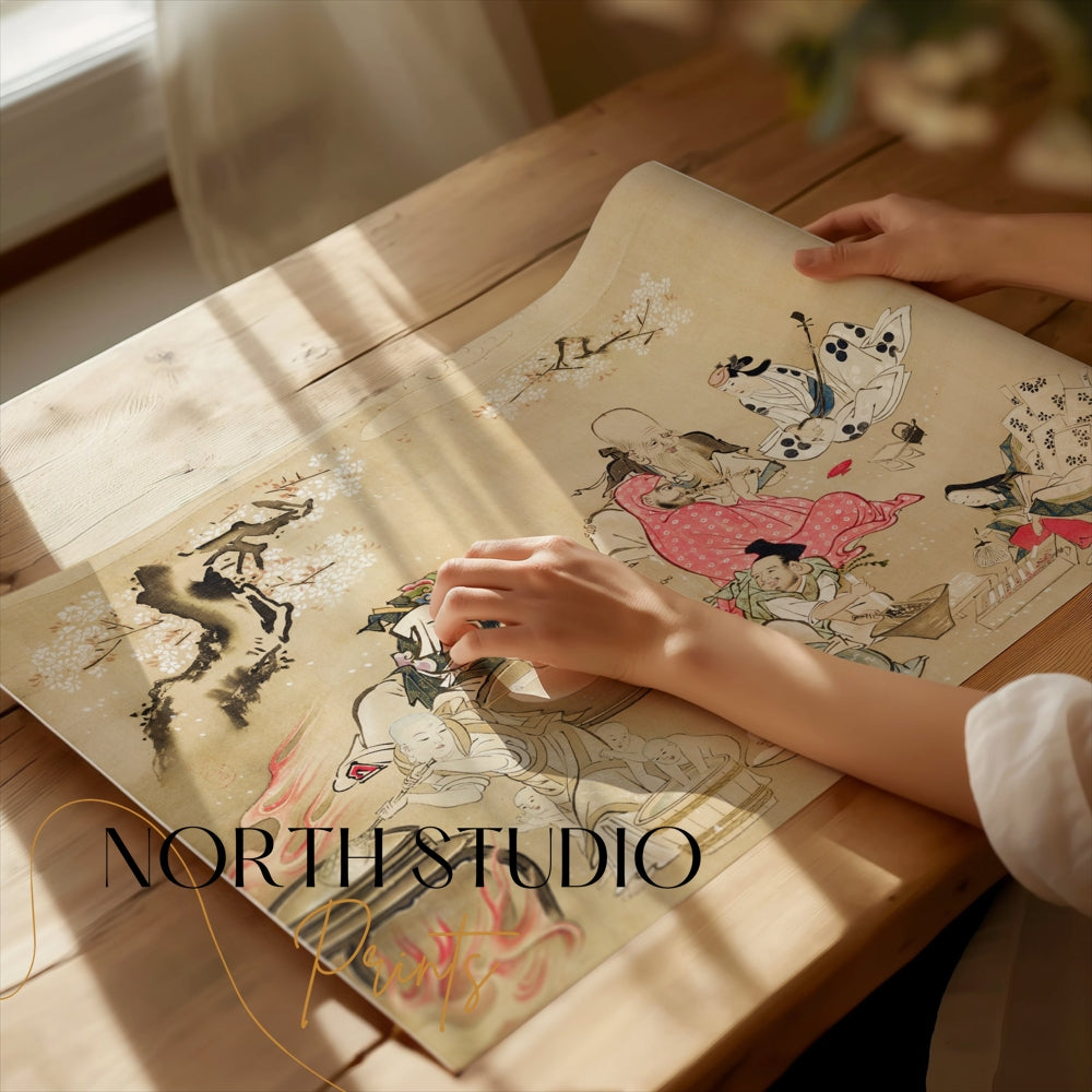 Premium Poster of Traditional Japanese Festival Scene Artwork Posters