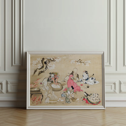 Premium Poster of Traditional Japanese Festival Scene Artwork Posters