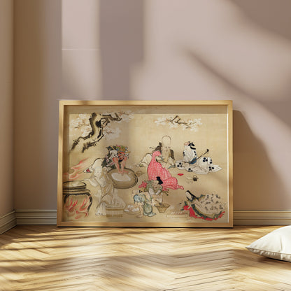 Premium Poster of Traditional Japanese Festival Scene Artwork Posters