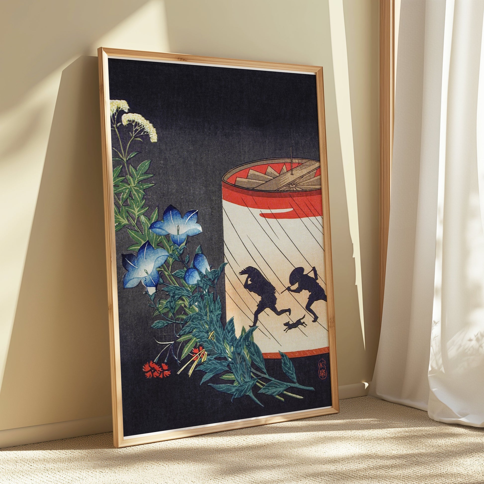 Premium Poster of Traditional Japanese Floral Lantern Art Print Posters