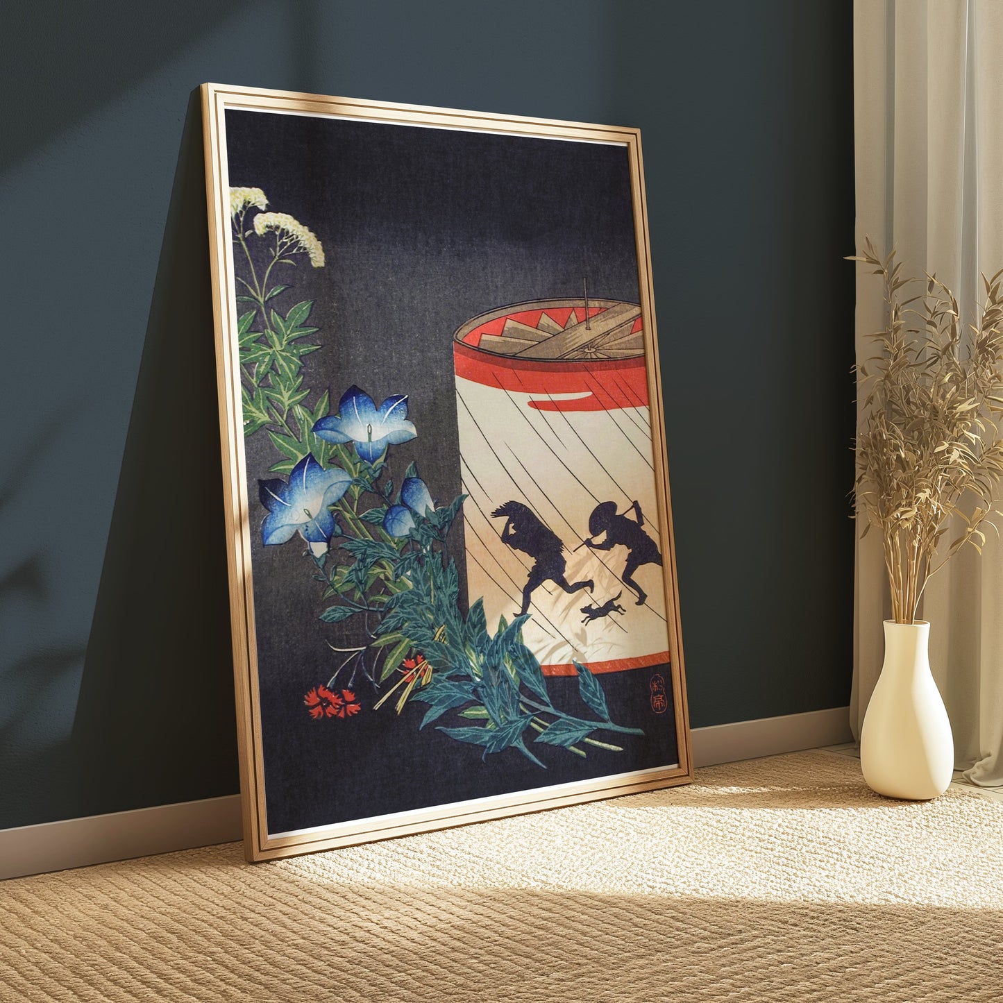 Premium Poster of Traditional Japanese Floral Lantern Art Print Posters