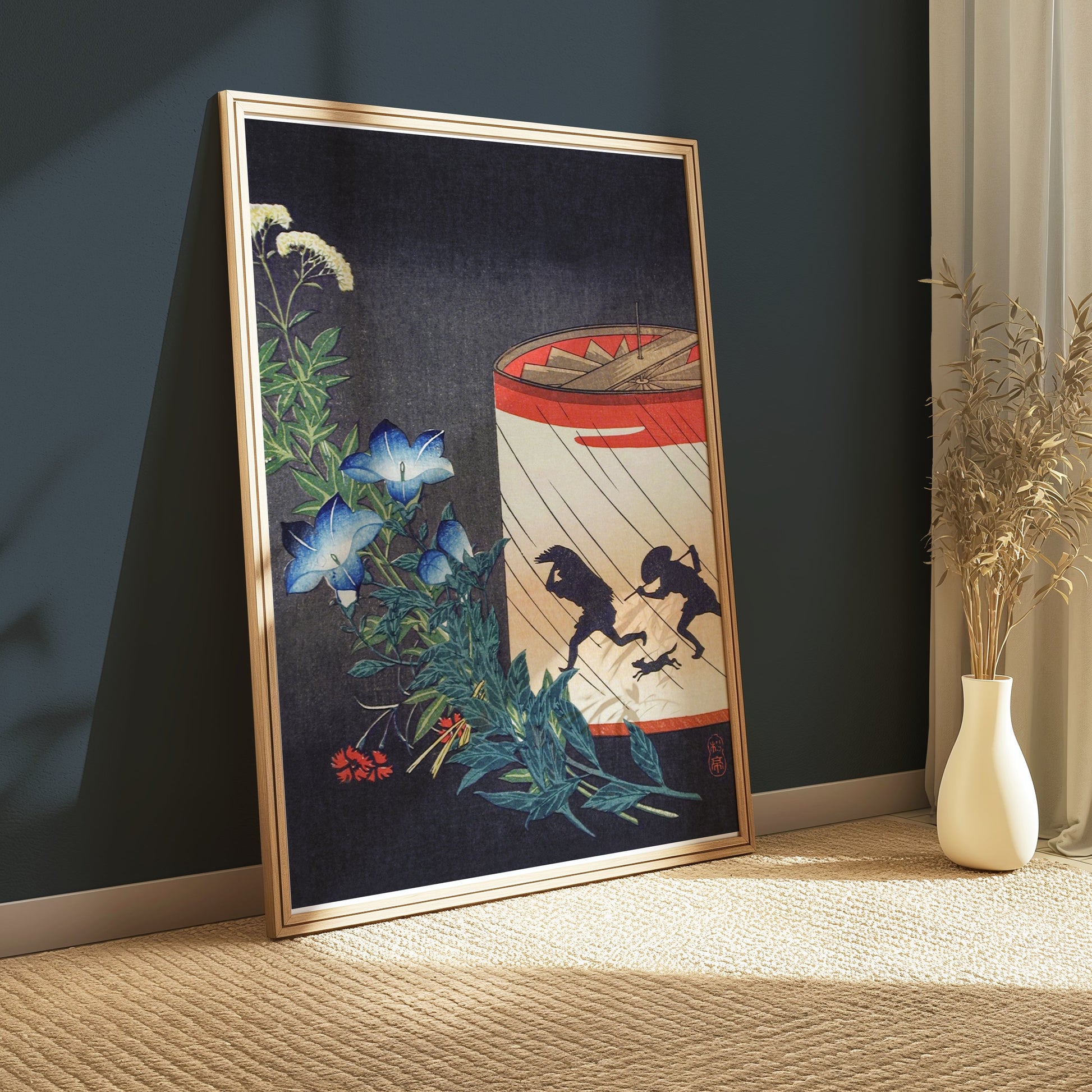 Premium Poster of Traditional Japanese Floral Lantern Art Print Posters