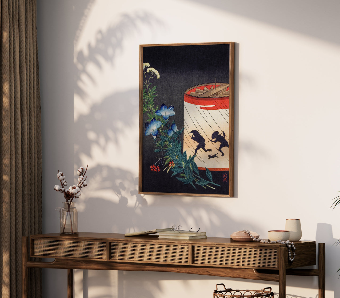 Premium Poster of Traditional Japanese Floral Lantern Art Print Posters
