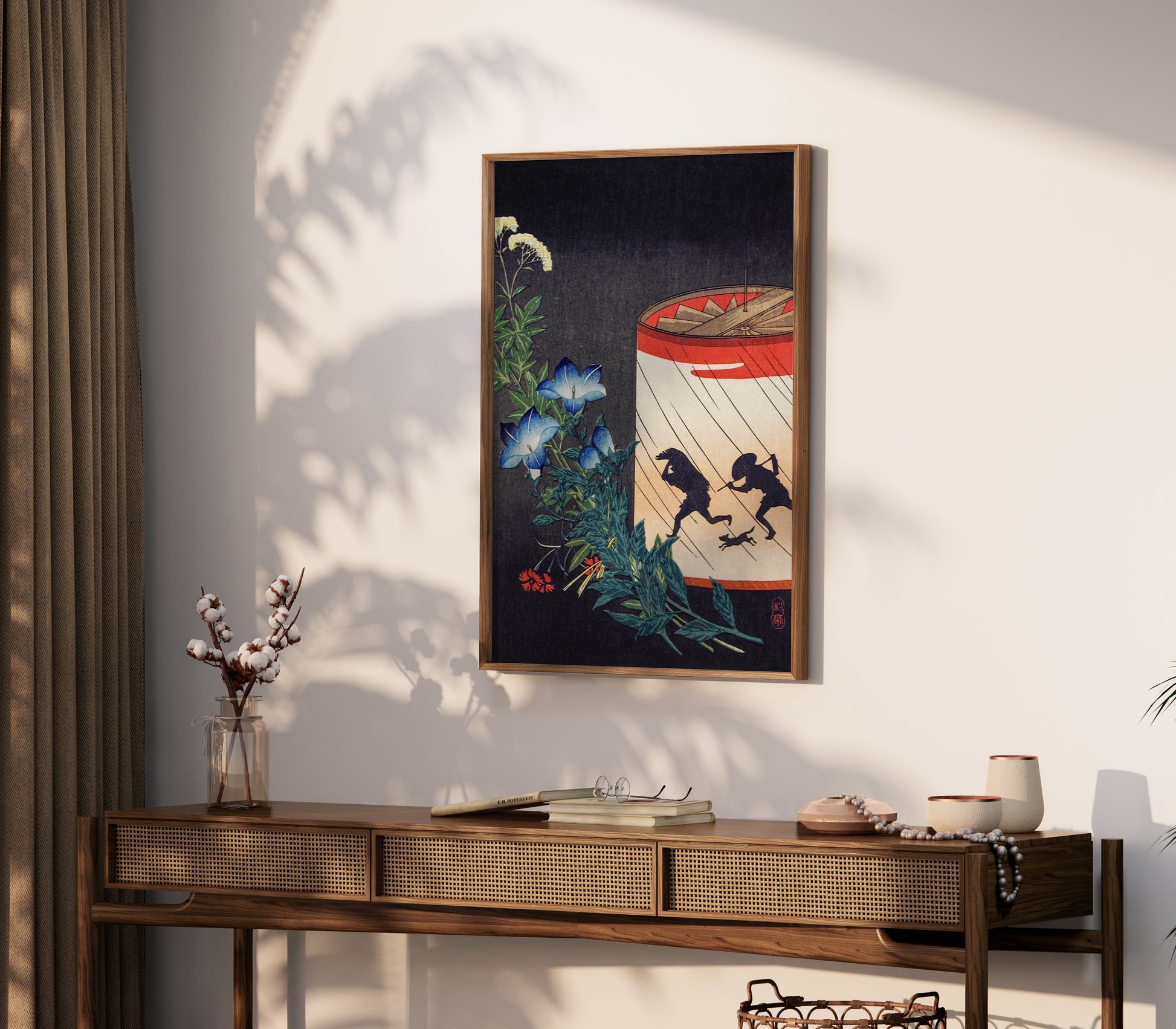 Premium Poster of Traditional Japanese Floral Lantern Art Print Posters