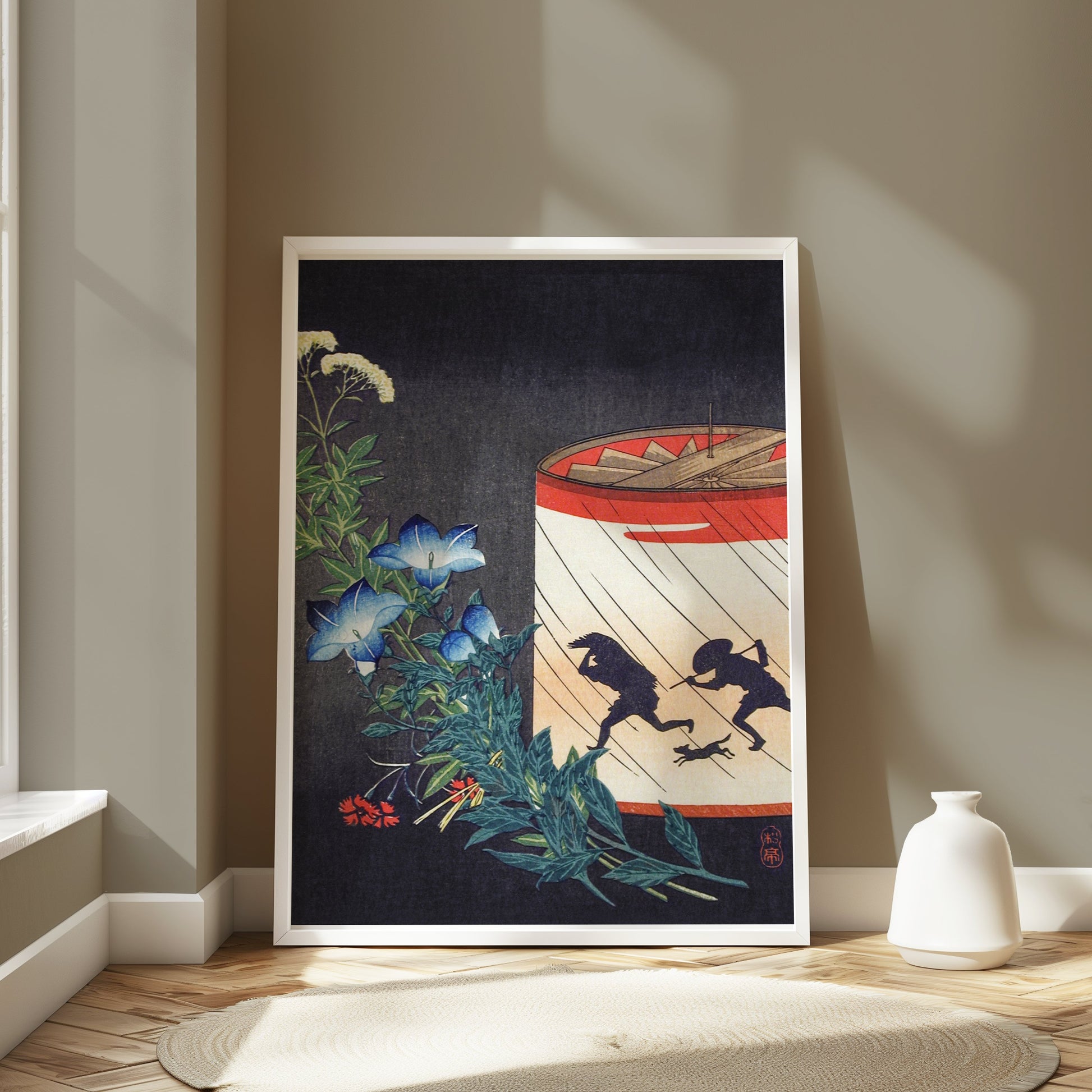 Premium Poster of Traditional Japanese Floral Lantern Art Print Posters