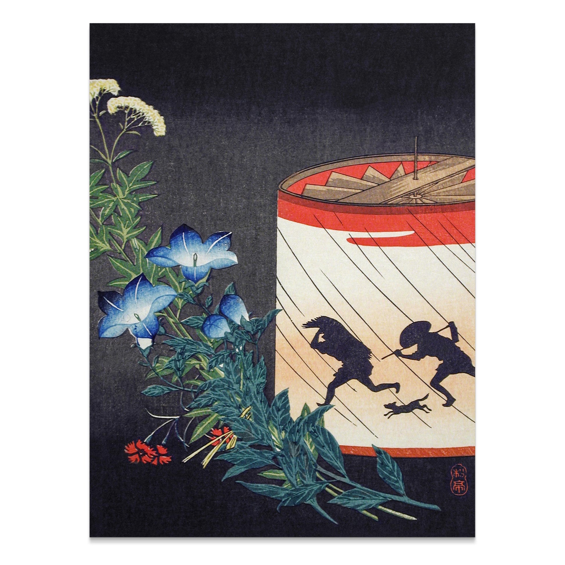 Premium Poster of Traditional Japanese Floral Lantern Art Print Posters