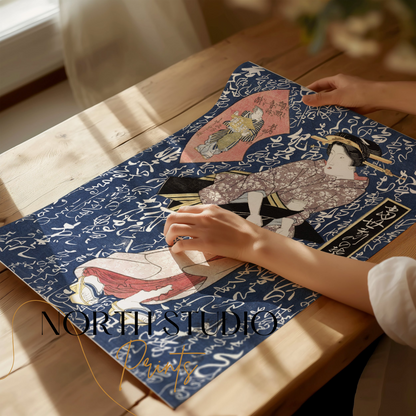Premium Poster of Traditional Japanese Geisha in Kimono Design Art Posters