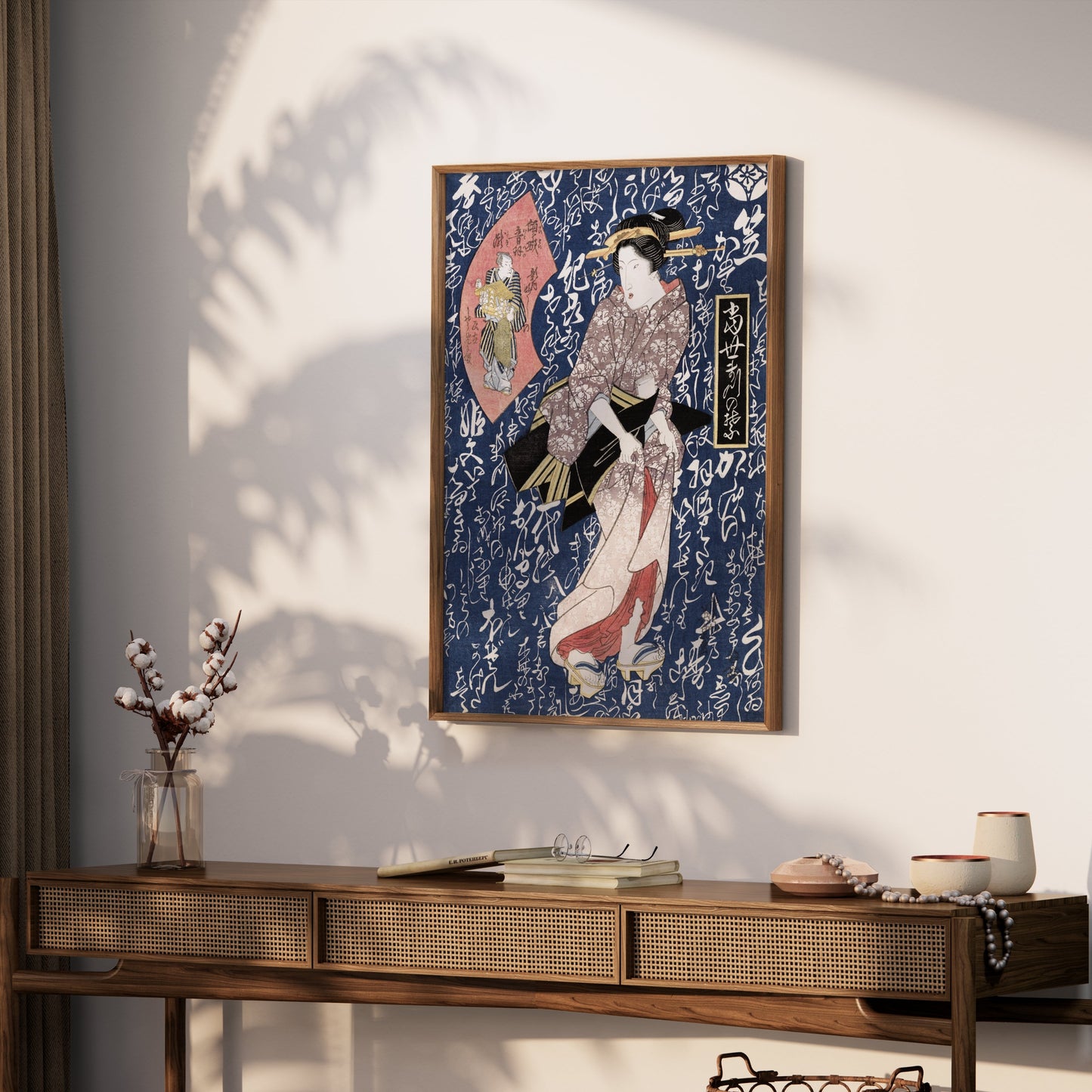 Premium Poster of Traditional Japanese Geisha in Kimono Design Art Posters