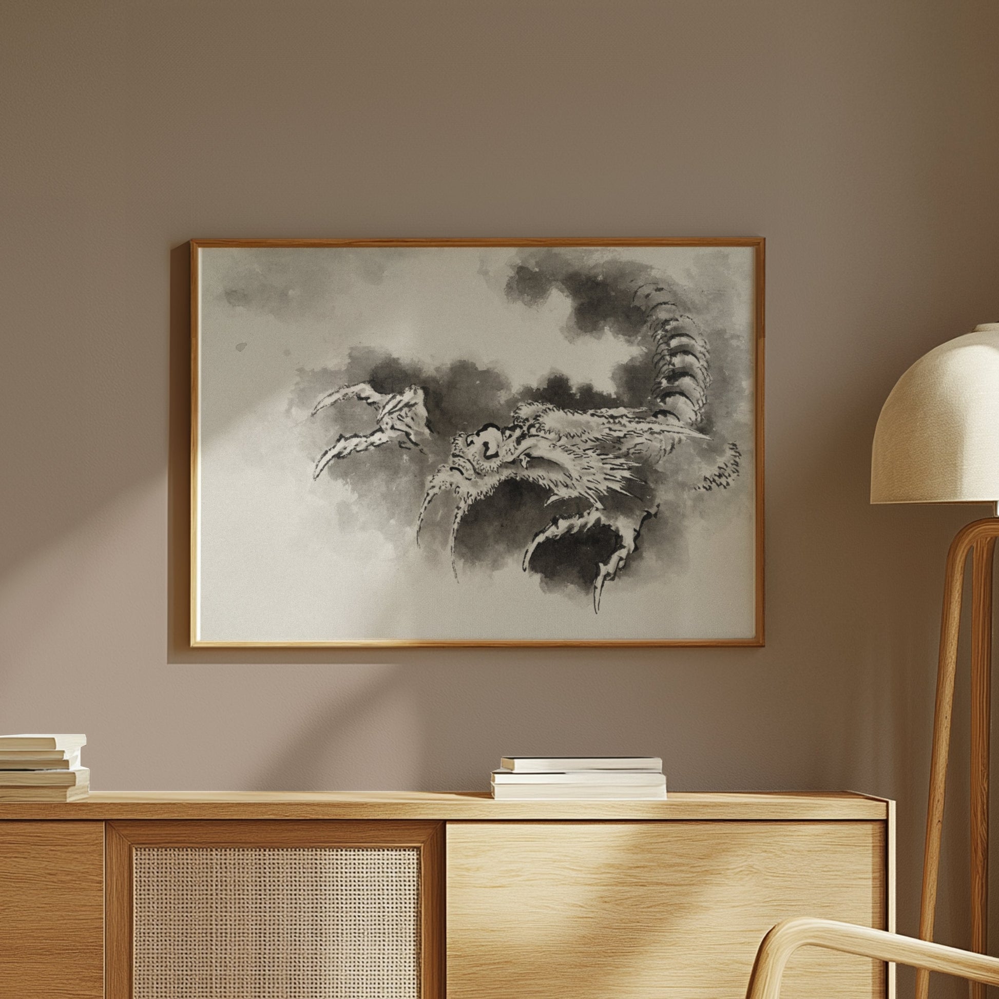 Premium Poster of Traditional Japanese Ink Dragon Artwork Posters