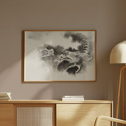 Premium Poster of Traditional Japanese Ink Dragon Artwork Posters