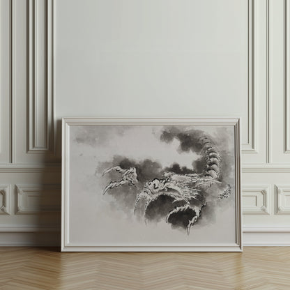 Premium Poster of Traditional Japanese Ink Dragon Artwork Posters
