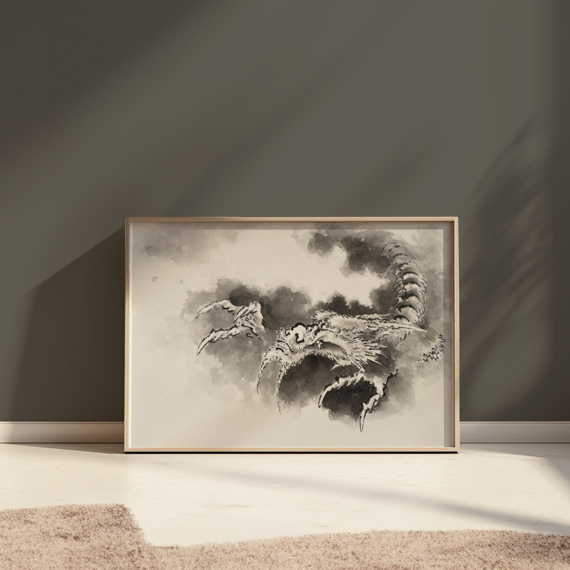Premium Poster of Traditional Japanese Ink Dragon Artwork Posters