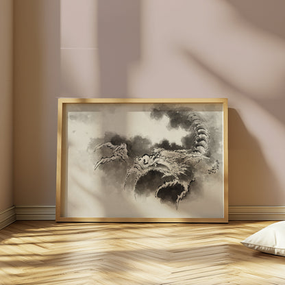 Premium Poster of Traditional Japanese Ink Dragon Artwork Posters