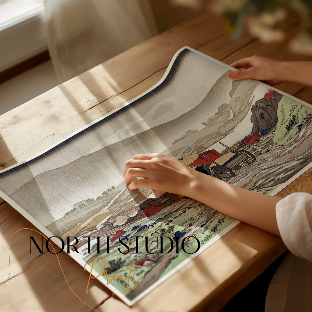 Premium Poster of Traditional Japanese Landscape Rainy Day Posters