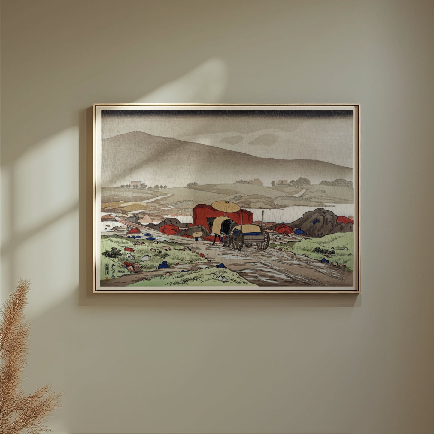 Premium Poster of Traditional Japanese Landscape Rainy Day Posters