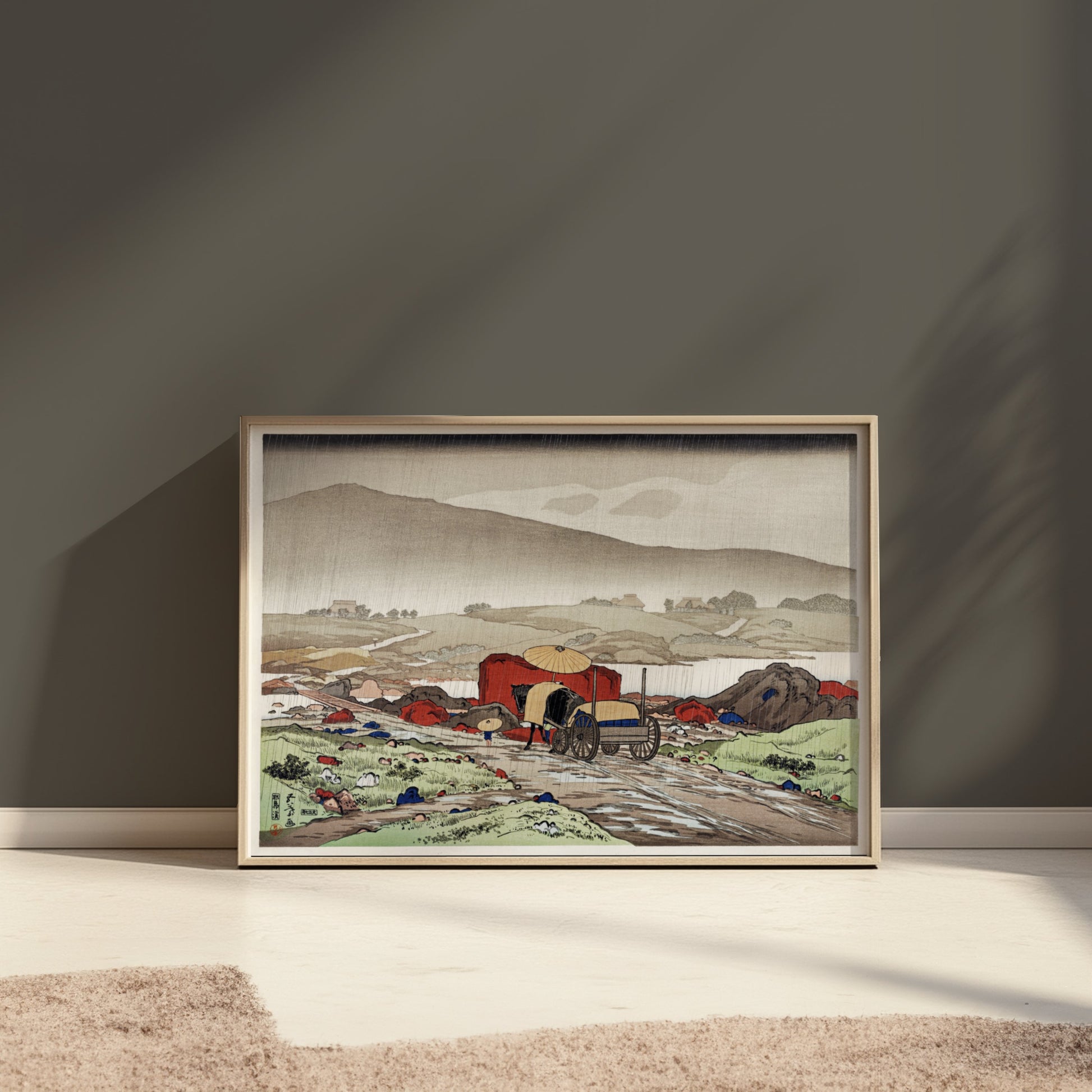 Premium Poster of Traditional Japanese Landscape Rainy Day Posters