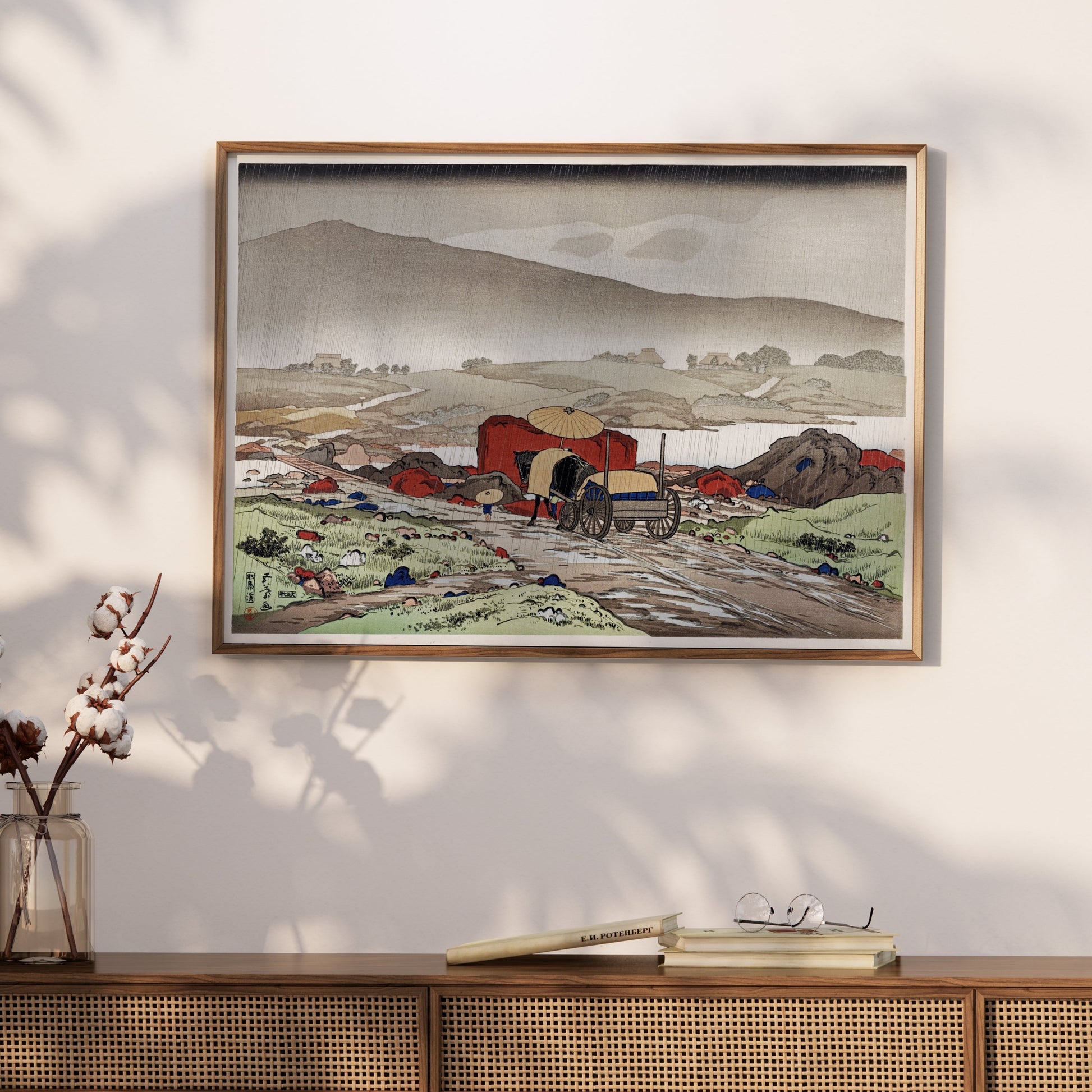 Premium Poster of Traditional Japanese Landscape Rainy Day Posters
