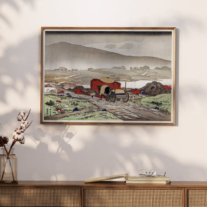 Premium Poster of Traditional Japanese Landscape Rainy Day Posters
