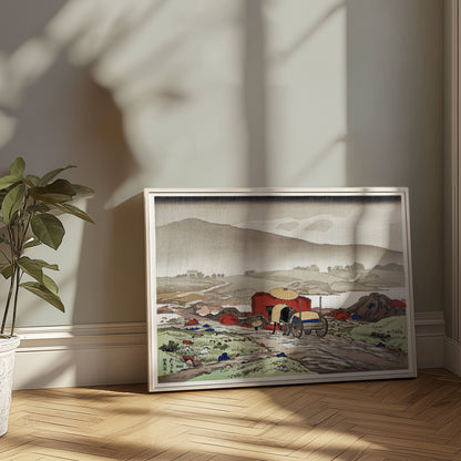 Premium Poster of Traditional Japanese Landscape Rainy Day Posters
