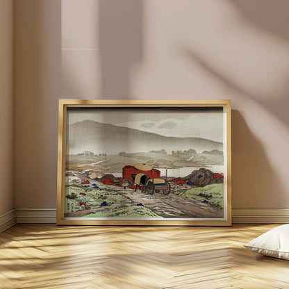 Premium Poster of Traditional Japanese Landscape Rainy Day Posters